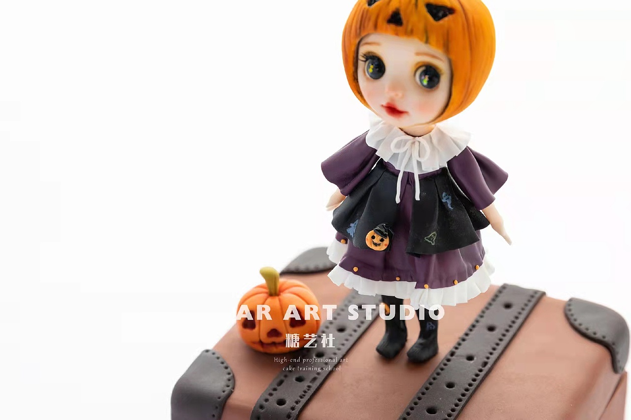翻糖卡通娃娃双马尾卡通人偶拍摄翻糖生日蛋糕OB11娃娃
