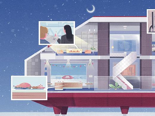 和《少年新知》合作的冬日跨頁（個人主頁-ZNTg2MzYzMzI=） - 藝術(shù)插畫 - 站酷設(shè)計師蠢衛(wèi)星原創(chuàng)素材 - 站酷ZCOOL