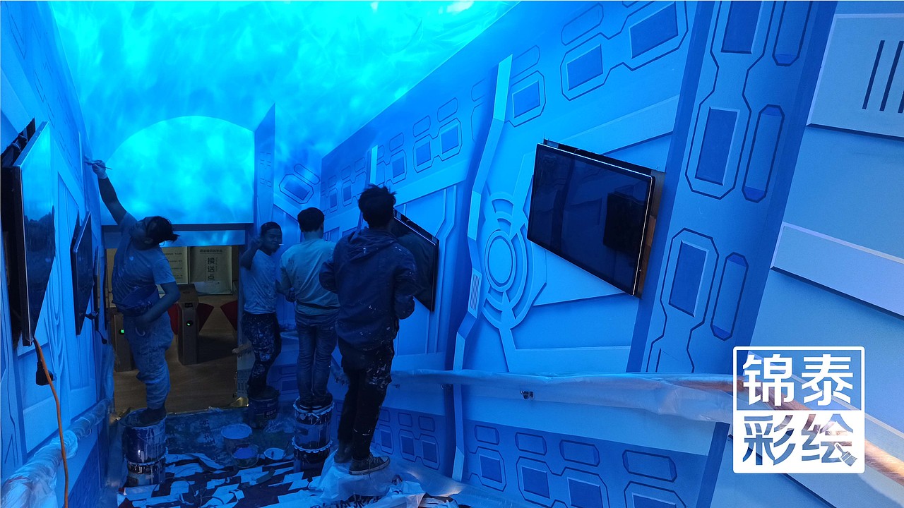 昆明墙体彩绘/昆明星耀温泉酒店主题过道墙体彩绘（图ZMjMyNDA3MTE2） - 其他手工艺 - 站酷设计师云南锦泰彩绘原创素材 - 站酷ZCOOL