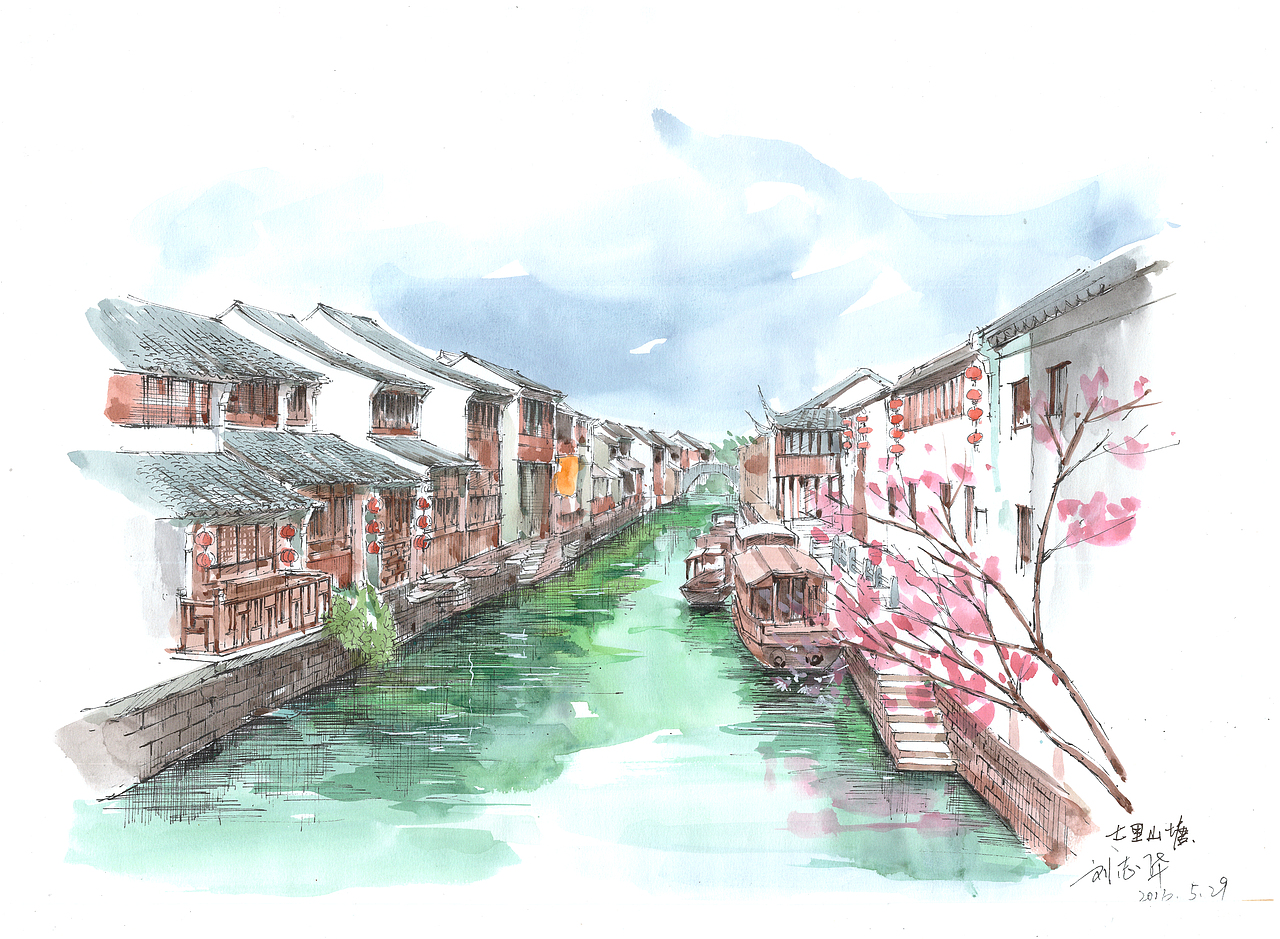 手绘苏州6幅