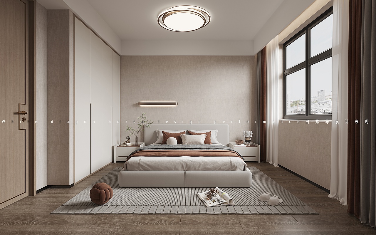 新中式客餐厅 卧室 茶室——白龙马效果图