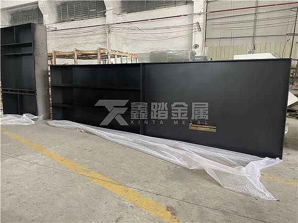 哑光黑金一体电视壁柜不锈钢背景柜304壁龛装饰