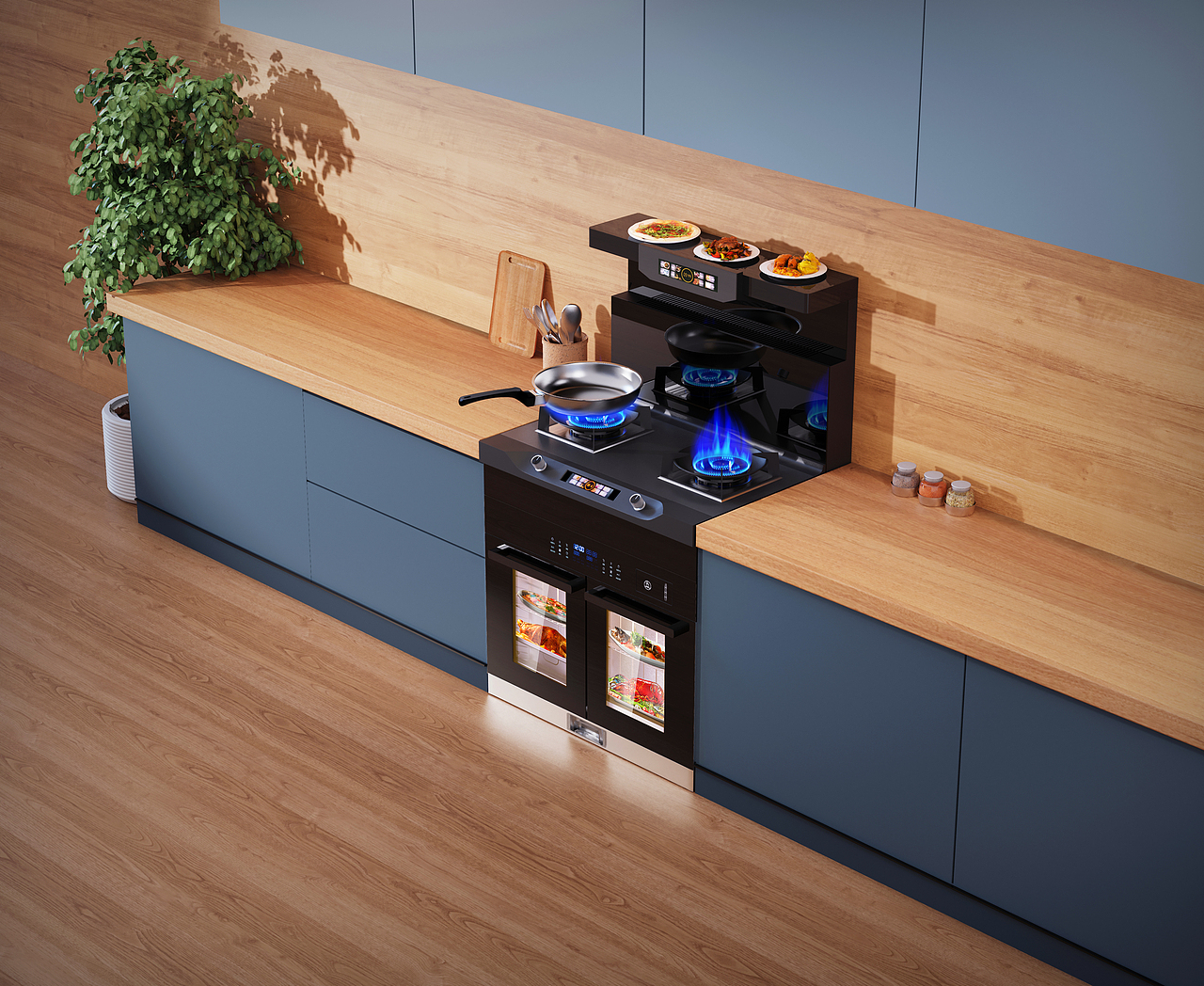 KS热水器场景渲染/油烟机产品渲染