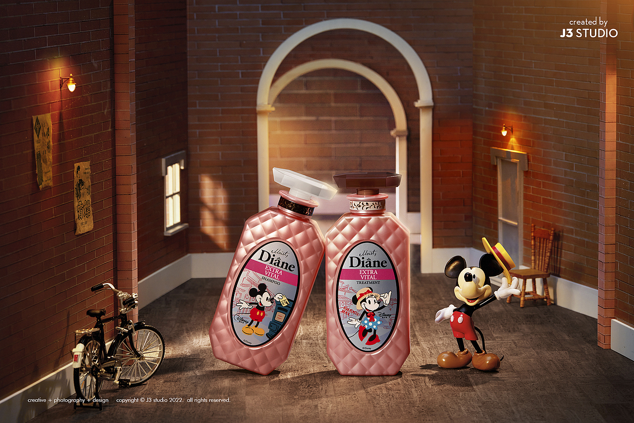 迪士尼联名洗发水国潮场景拍摄 i moist diane洗护套装