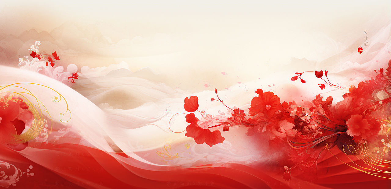 节日插画｜中国红背景（图ZMzQ5MzcyNTEy） - 新锐潮流插画 - 站酷设计师ANXIAOYAO9981原创素材 - 站酷ZCOOL