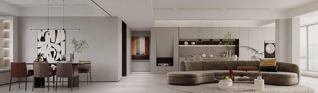 现代极简|奶油|克莱因蓝|重奢|法式奶油|侘寂（图ZMzE5MjA4NjA4） - 建筑/空间 - 站酷设计师一心只为做图人原创素材 - 站酷ZCOOL