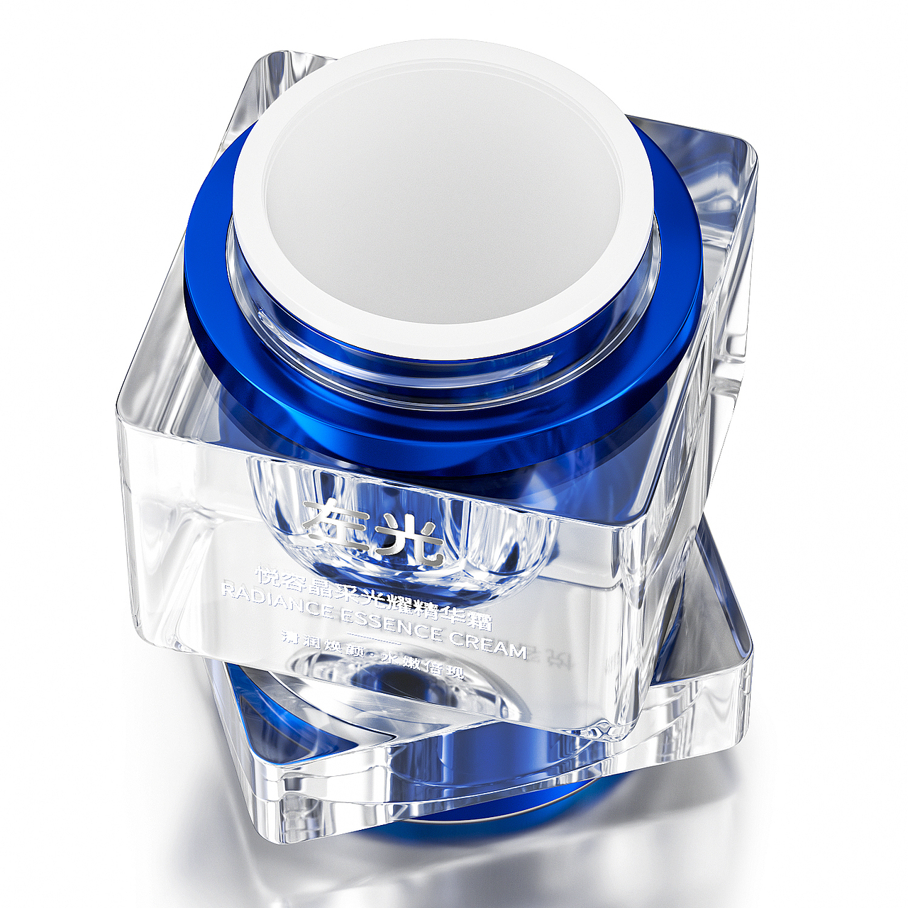 左光精华面霜产品+包装盒建模+白底组图渲染分享