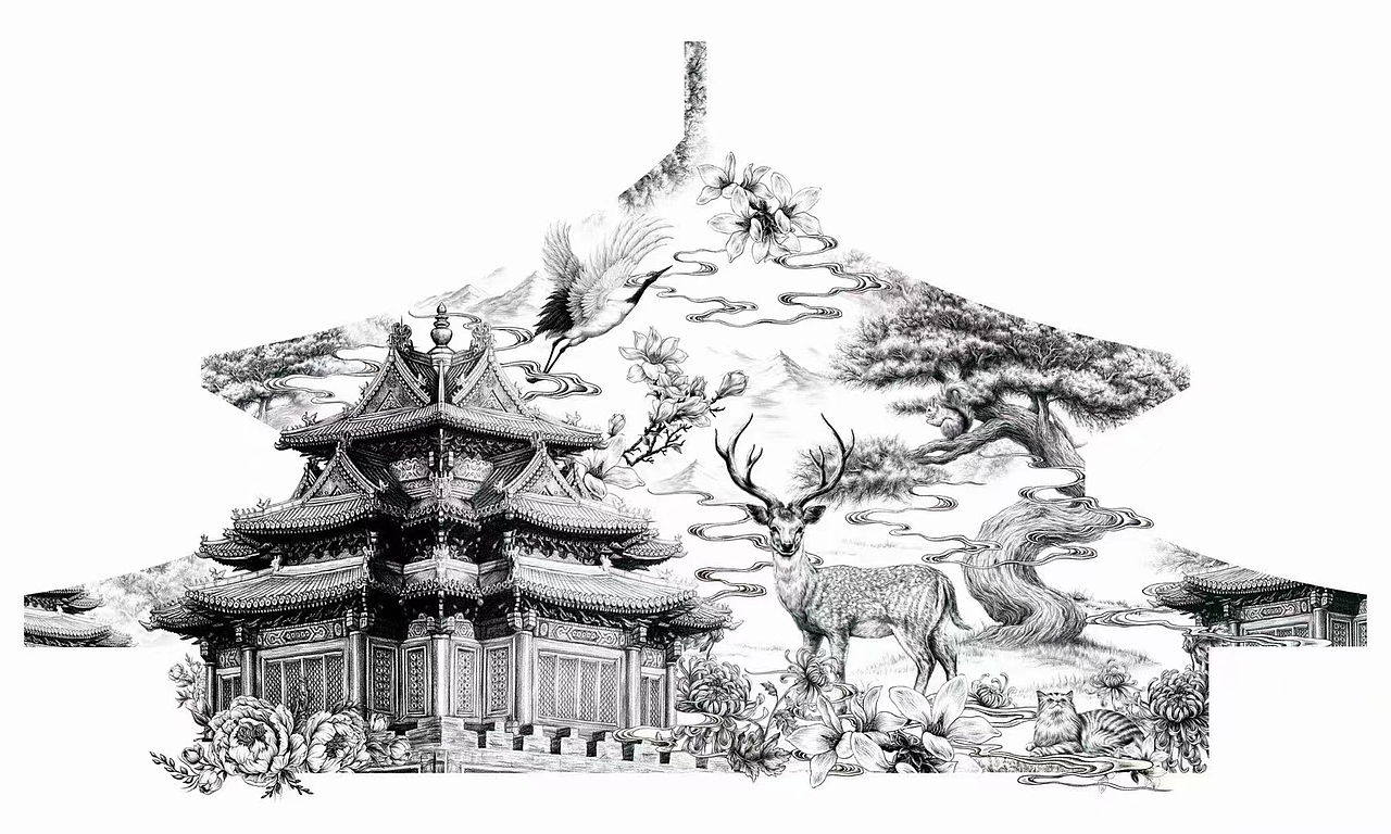 为“宫廷文化”绘制的素描风插画（图ZMzIxNTU0ODI0） - 商业插画 - 站酷设计师傅淳强画者之旅原创素材 - 站酷ZCOOL