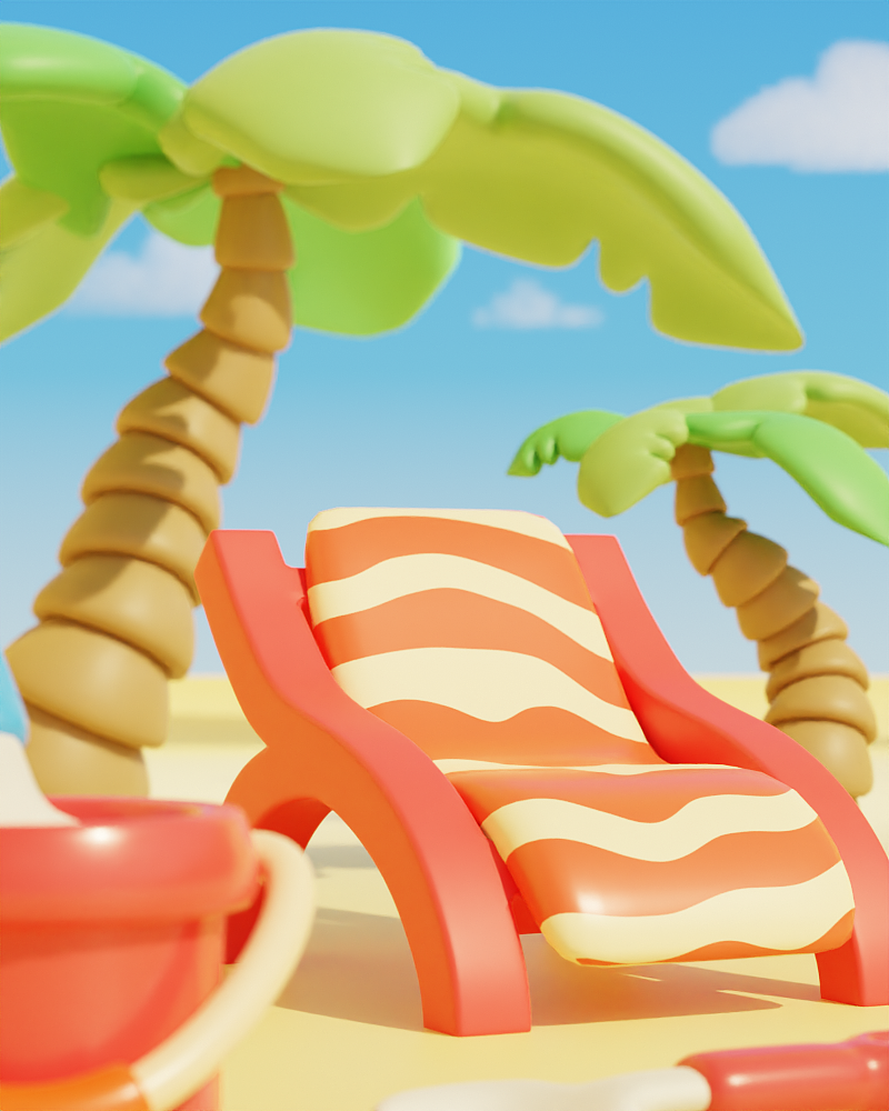 沙滩小场景（图ZMzM0NDQ1MTYw） - 场景 - 站酷设计师蓝笙YAN原创素材 - 站酷ZCOOL