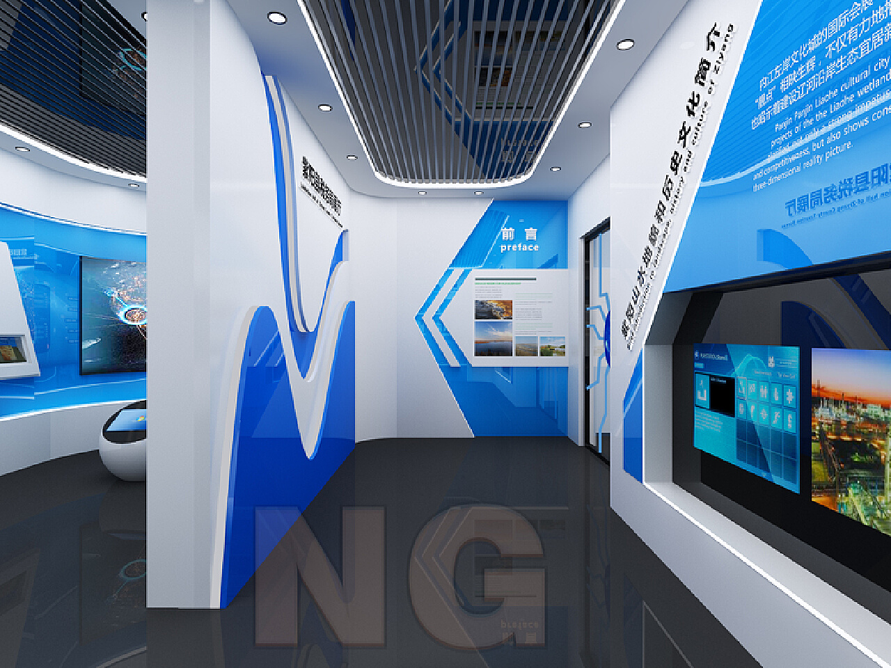 紫阳税务科技文化展厅设计3D效果图_3D设计师NG男-站酷ZCOOL