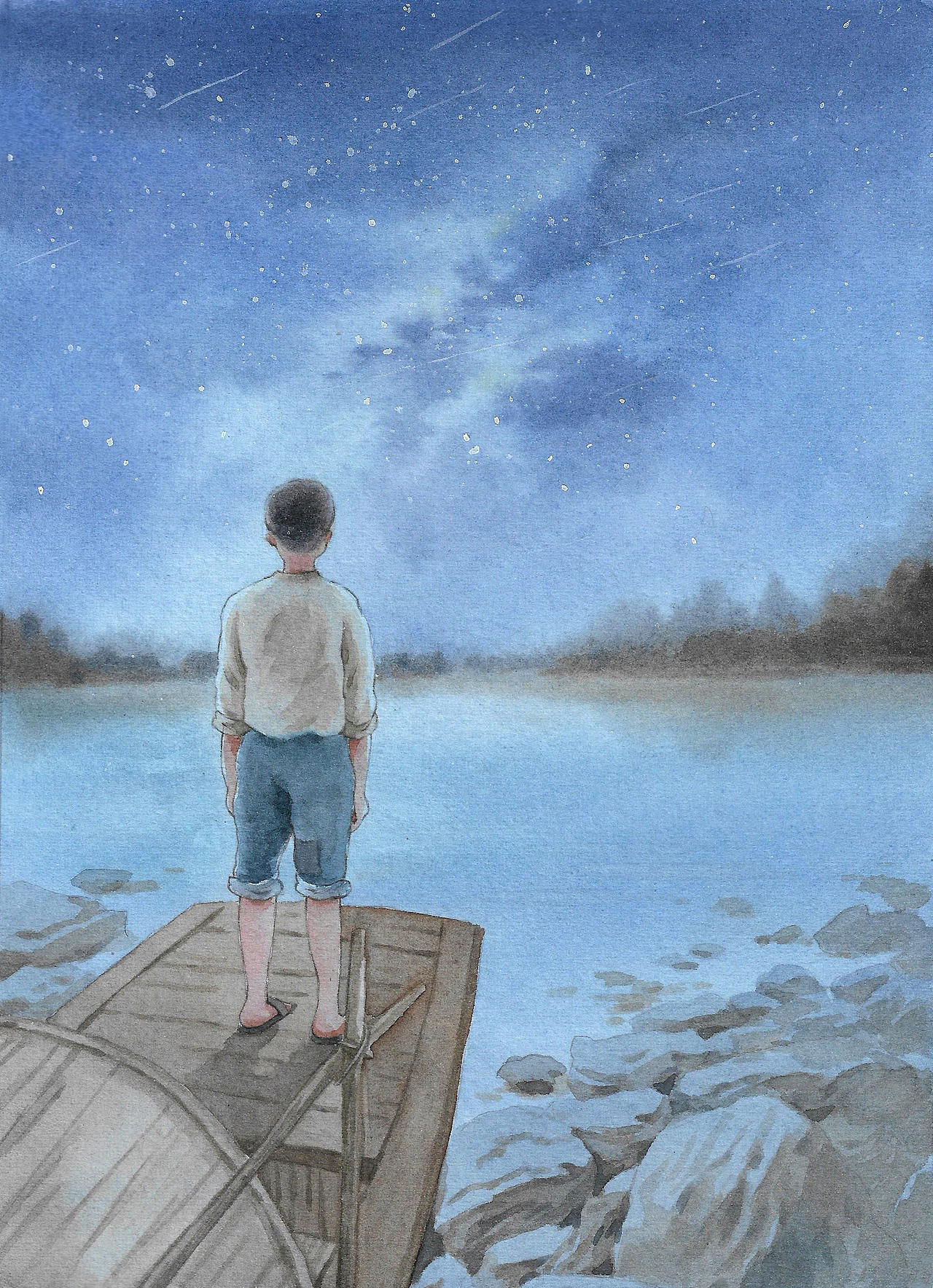 水巷人家故事系列(水彩插图)