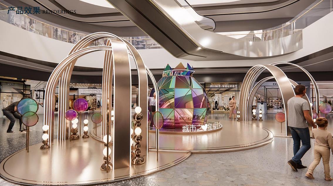 炫彩亚克力开业美陈艺术装置dp点设计