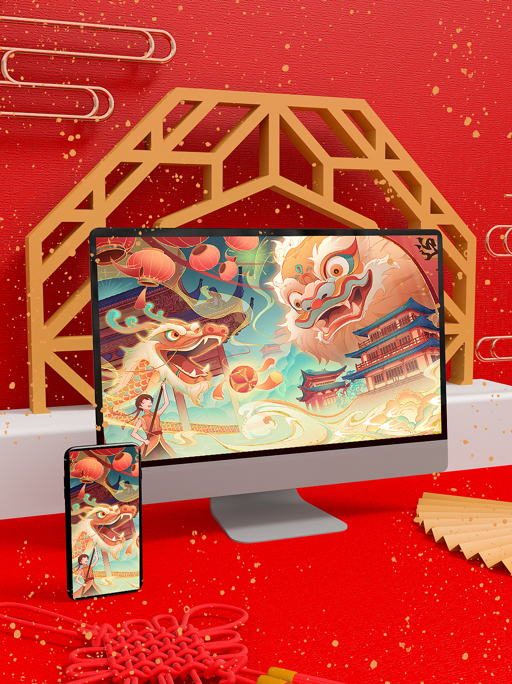 龙年贺图《年》（图ZMzU0NDQxMDA0） - 概念设定 - 站酷设计师涂个西林原创素材 - 站酷ZCOOL
