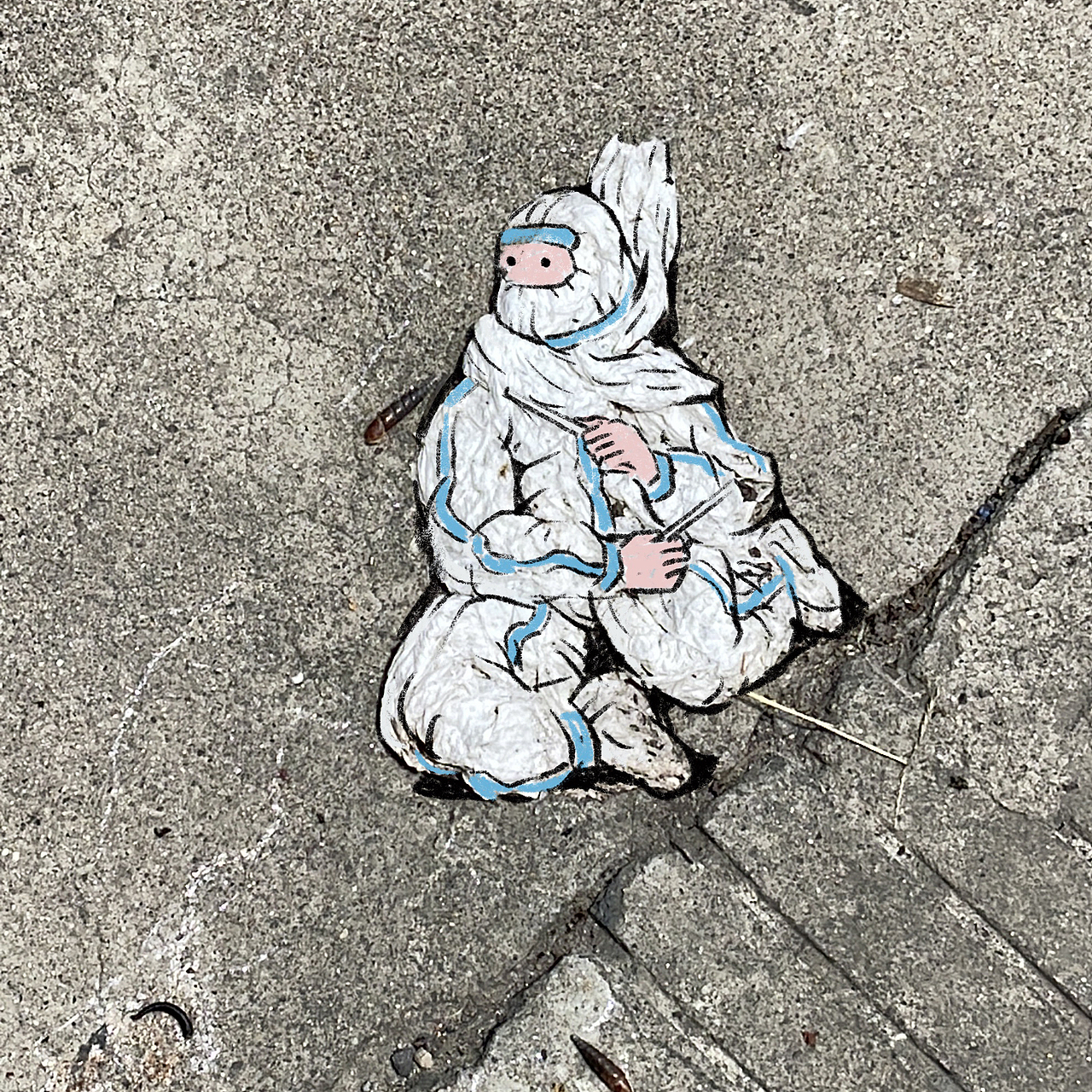 上海居家的两个多月画了超过六十个不同的大白