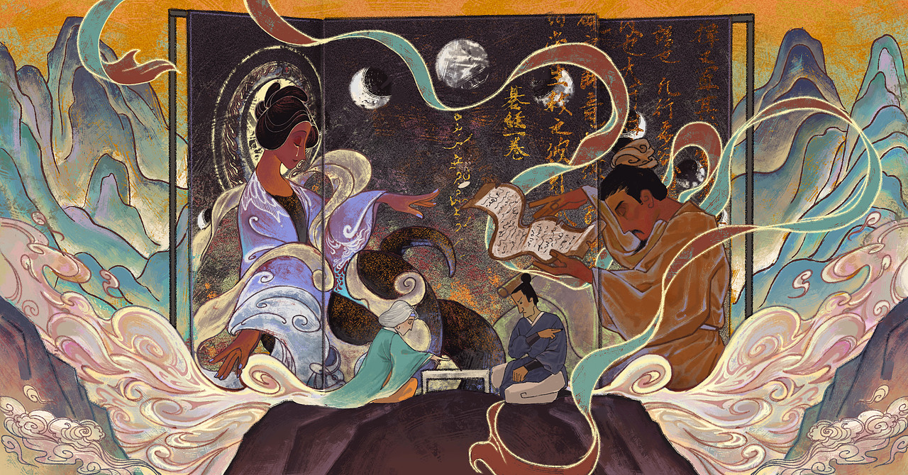 敦煌风格插画绘制