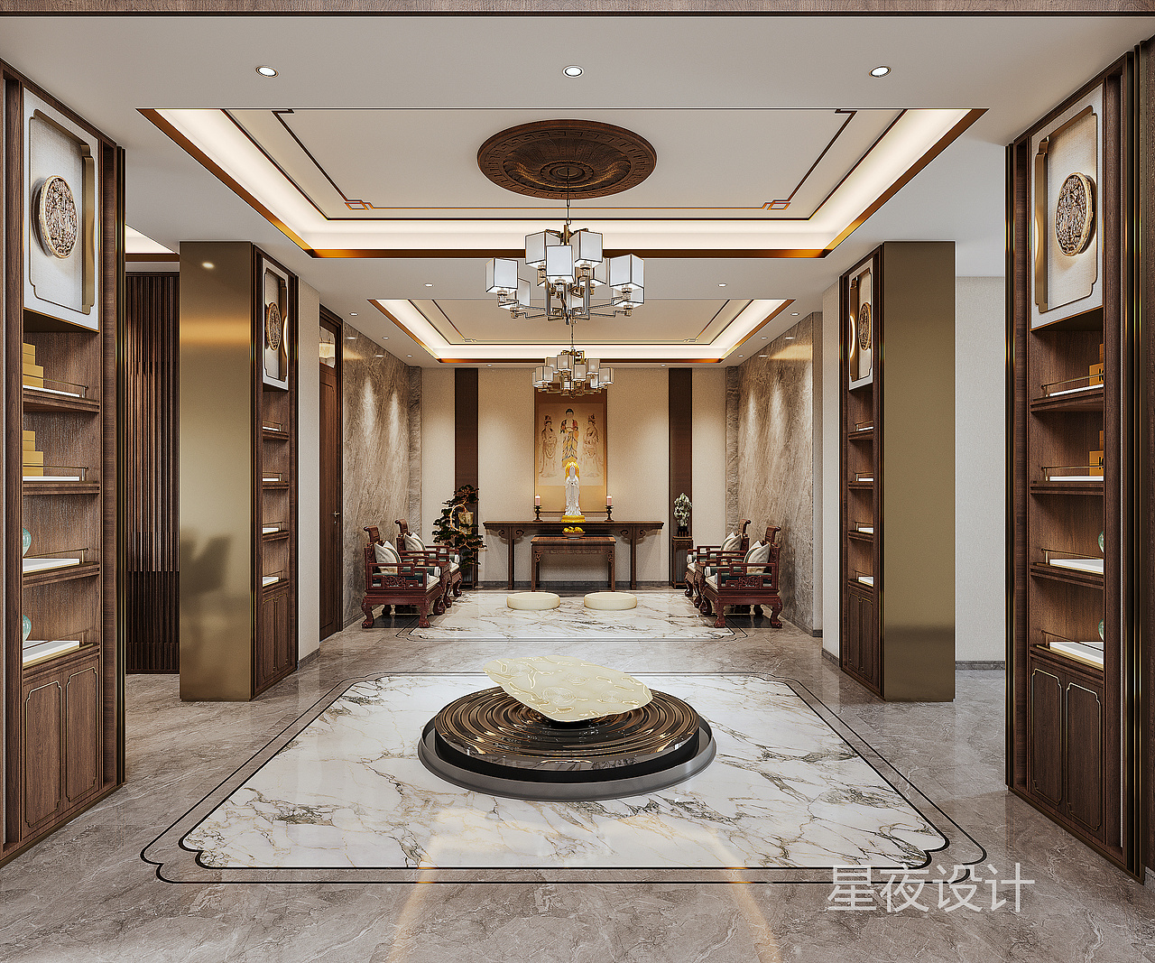 星夜設(shè)計--新中式別墅（圖ZMzM5MzE1NDY0） - 家裝設(shè)計 - 站酷設(shè)計師許欣然xr原創(chuàng)素材 - 站酷ZCOOL