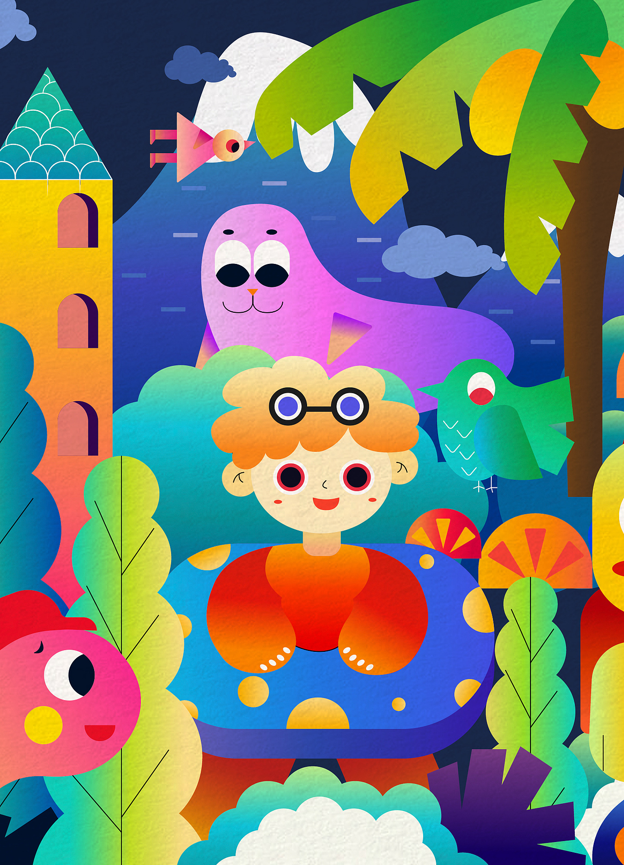 卡通扁平插畫（圖ZMzY0MjI3NDM2） - 兒童插畫 - 站酷設(shè)計師哇哦是這樣的啊原創(chuàng)素材 - 站酷ZCOOL