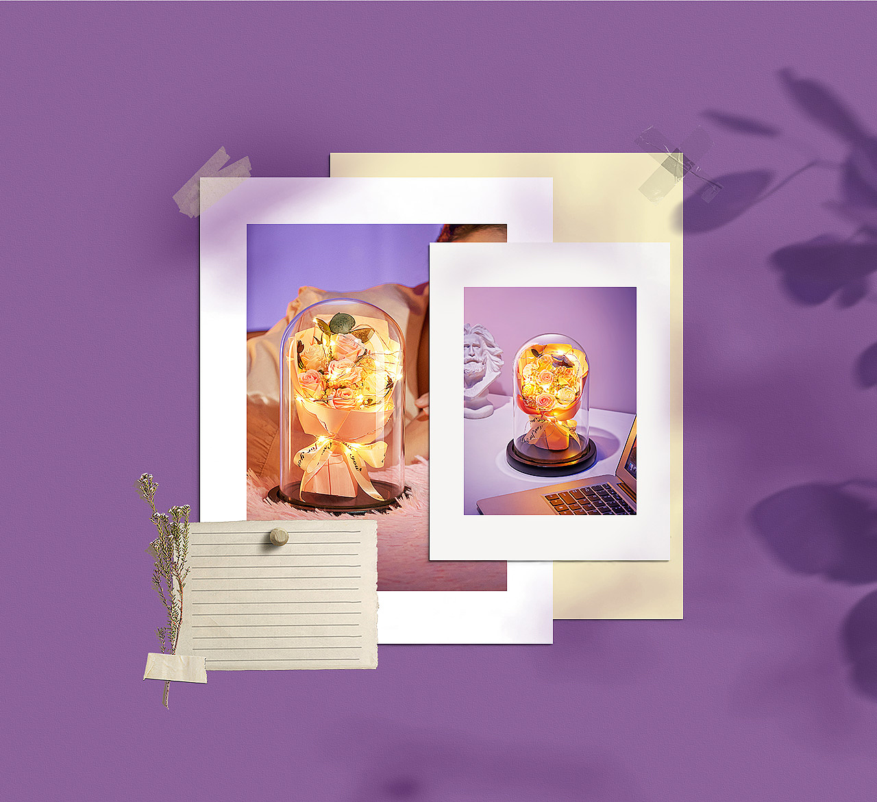 玻璃罩干花花束详情（图ZMzMzNTQ4NzIw） - 电商 - 站酷设计师考拉树洞原创素材 - 站酷ZCOOL