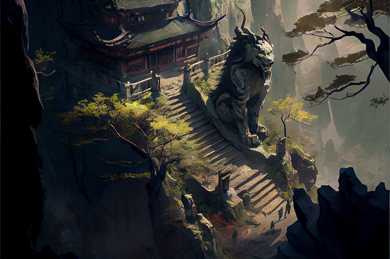 AI/中国神话古风妖侠题材 场景概念设定 黑色神话（图ZMzI1MjYwMTIw） - AI作品 - 站酷设计师子都树蚁原创素材 - 站酷ZCOOL