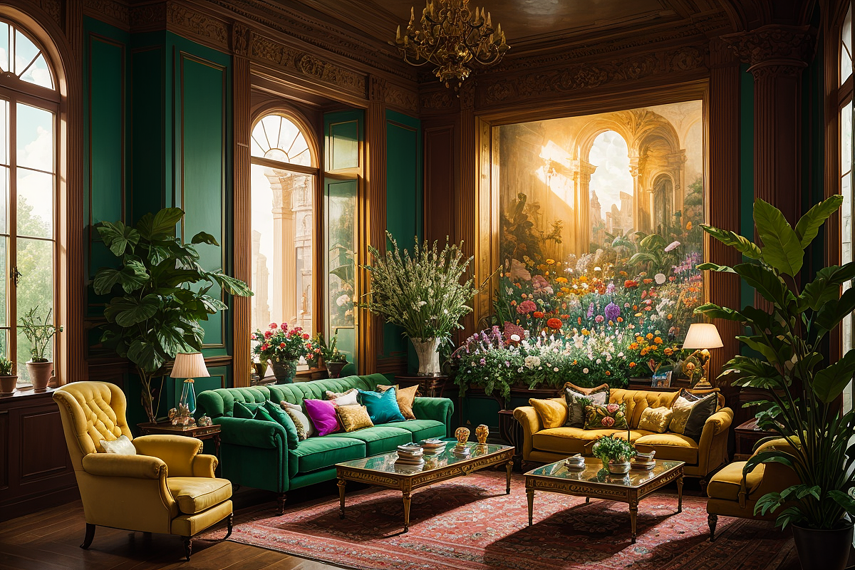 AI绘画  室内场景