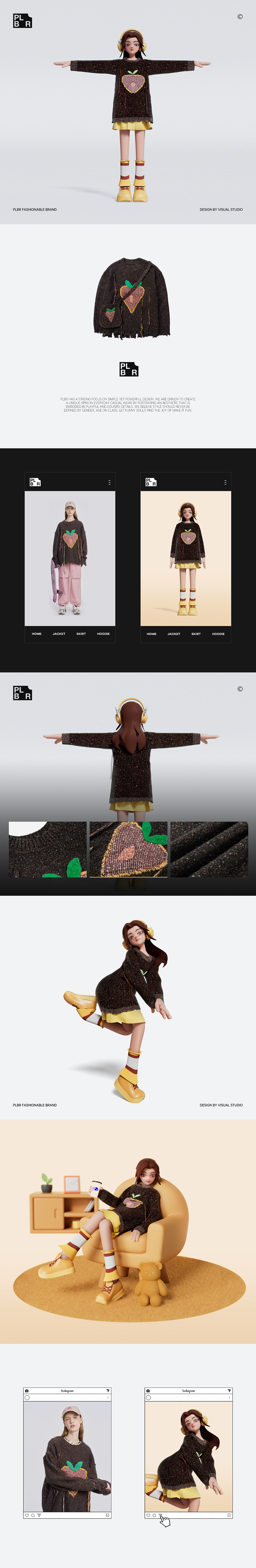 PLBR潮牌虚拟人物服饰（图ZMzU0NzczMzY4） - 电商 - 站酷设计师DPI品牌视觉原创素材 - 站酷ZCOOL