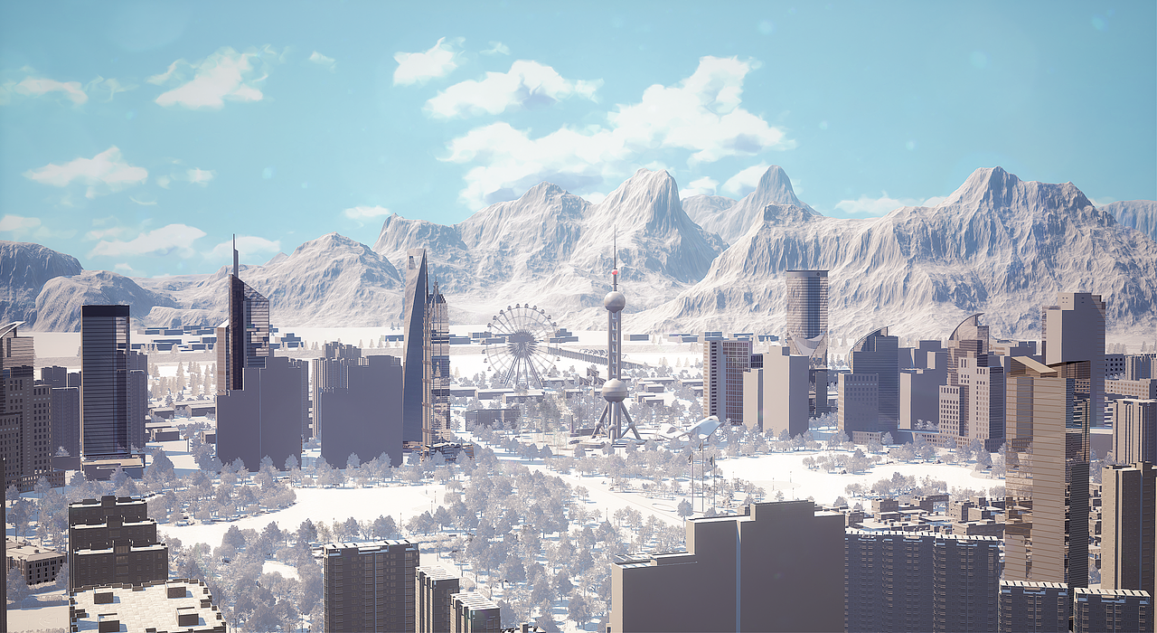 ue4/ue5 虚拟搭建城市-数字孪生-大城市场景