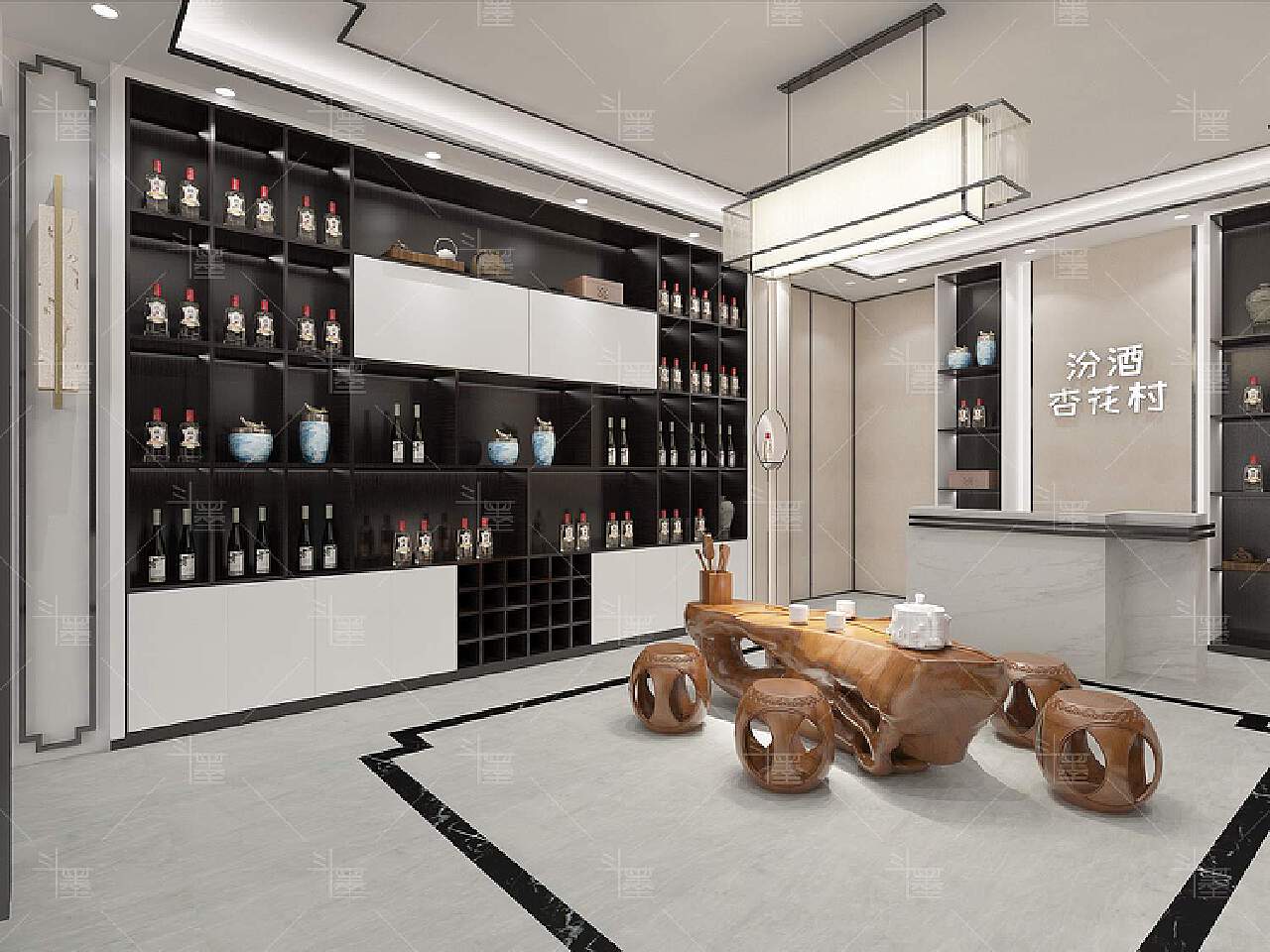 五粮液汾酒展厅——集晶廷 - 效果图交流区-建E室内设计网