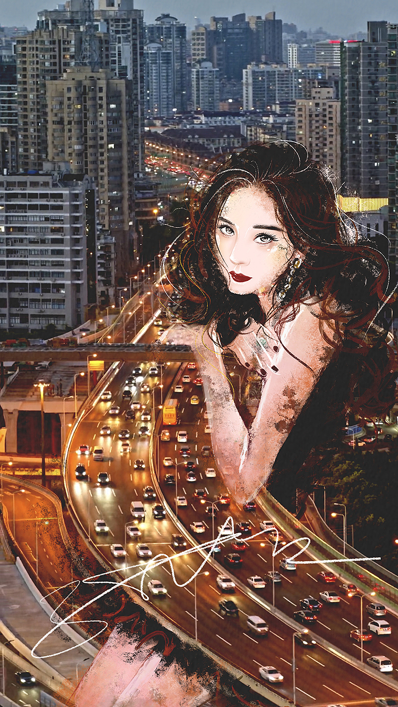 城市美人系列插画