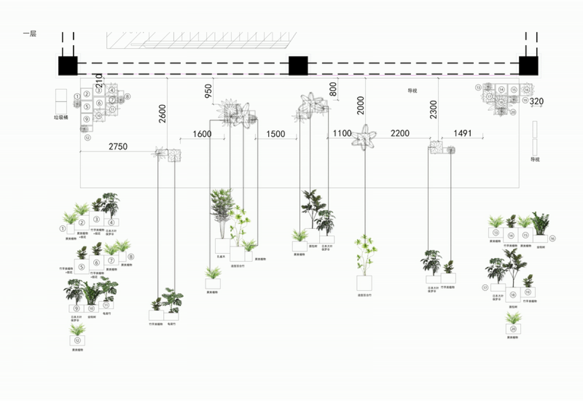 每层绿植分布图
