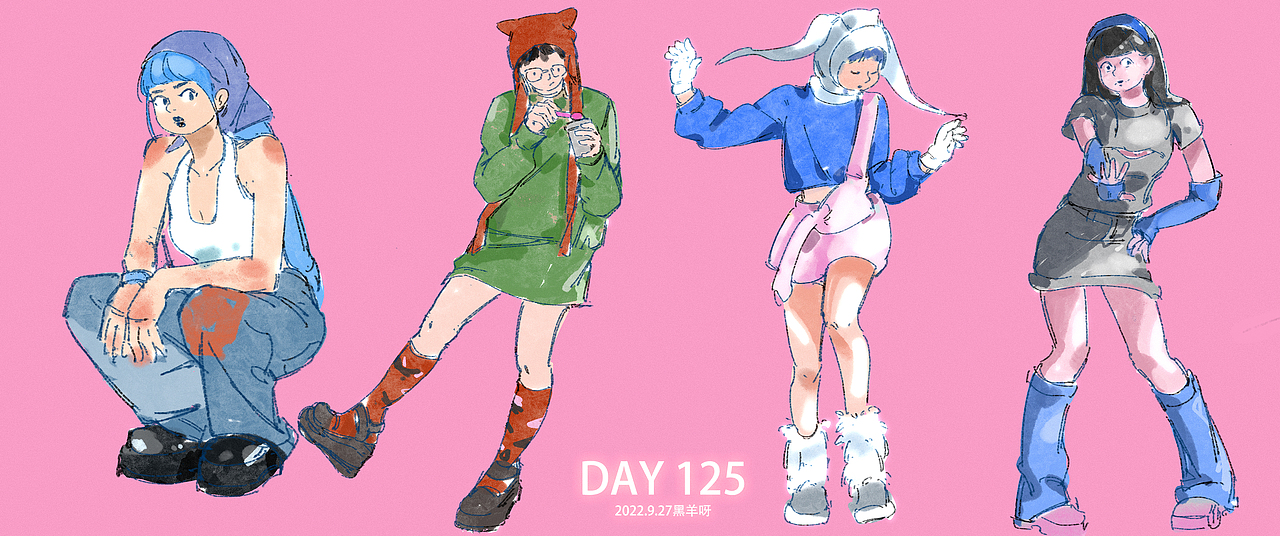 【人物隔日涂】101-172（图ZMzI2OTg4NDU2） - 创作习作 - 站酷设计师黑羊呀原创素材 - 站酷ZCOOL