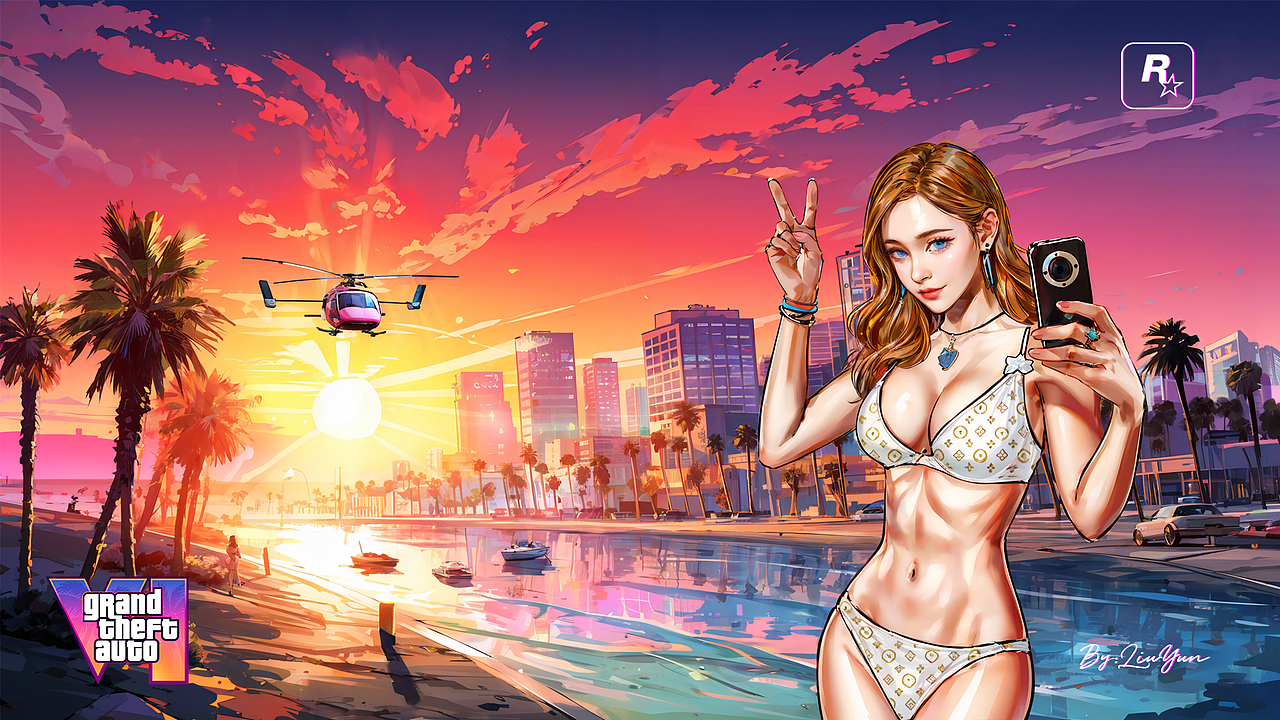 我花了3天,用AI制作了一套GTA6壁纸!(图ZMzU3MDIwOTc2) - AI作品 - 站酷设计师黄彬AIGC原创素材 - 站酷ZCOOL