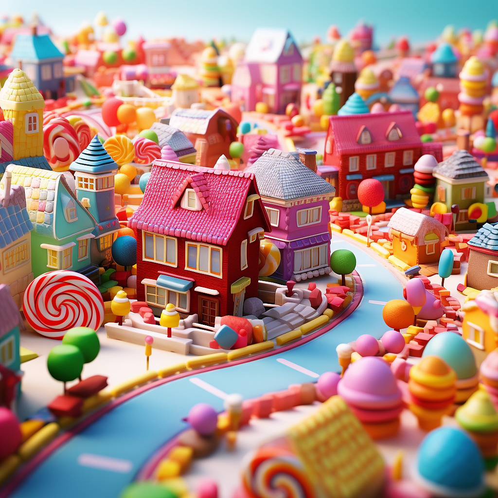 奢华金色系糖果娃娃小镇