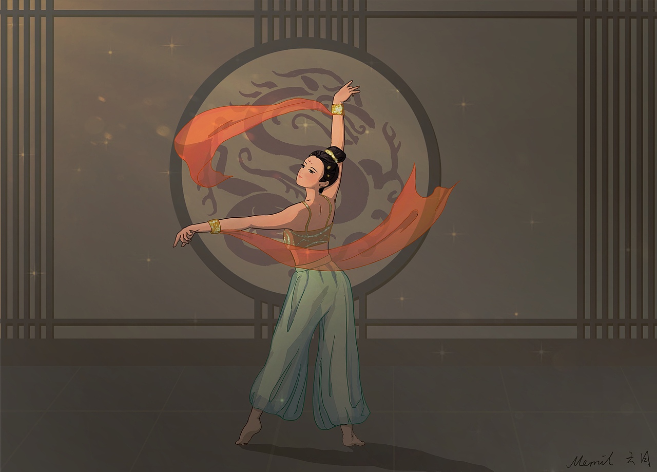 舞（圖ZMzA3ODAwNjYw） - 創(chuàng)作習(xí)作 - 站酷設(shè)計師Merril原創(chuàng)素材 - 站酷ZCOOL