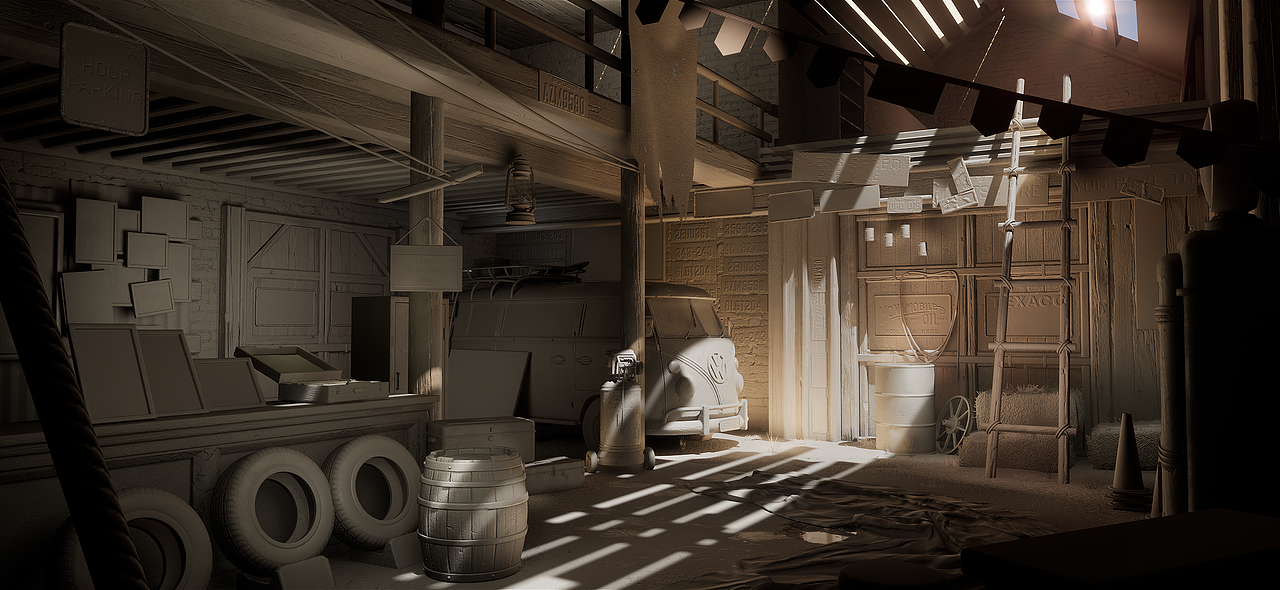 UE5游戏场景：车库（图ZMzMzNzY5OTEy） - 场景 - 站酷设计师宋飞腾原创素材 - 站酷ZCOOL