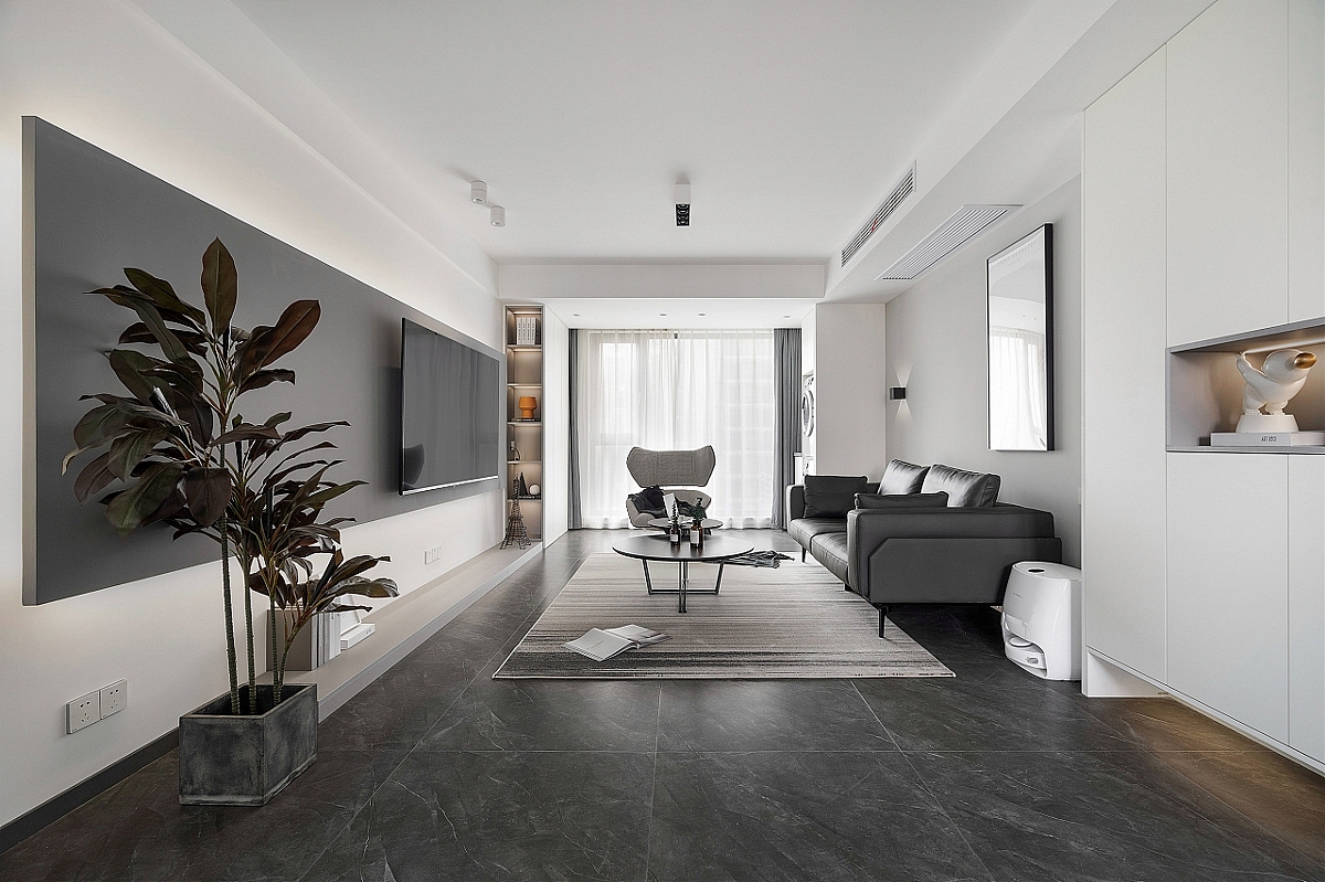 高级黑+简洁白 打造清爽精致的住宅