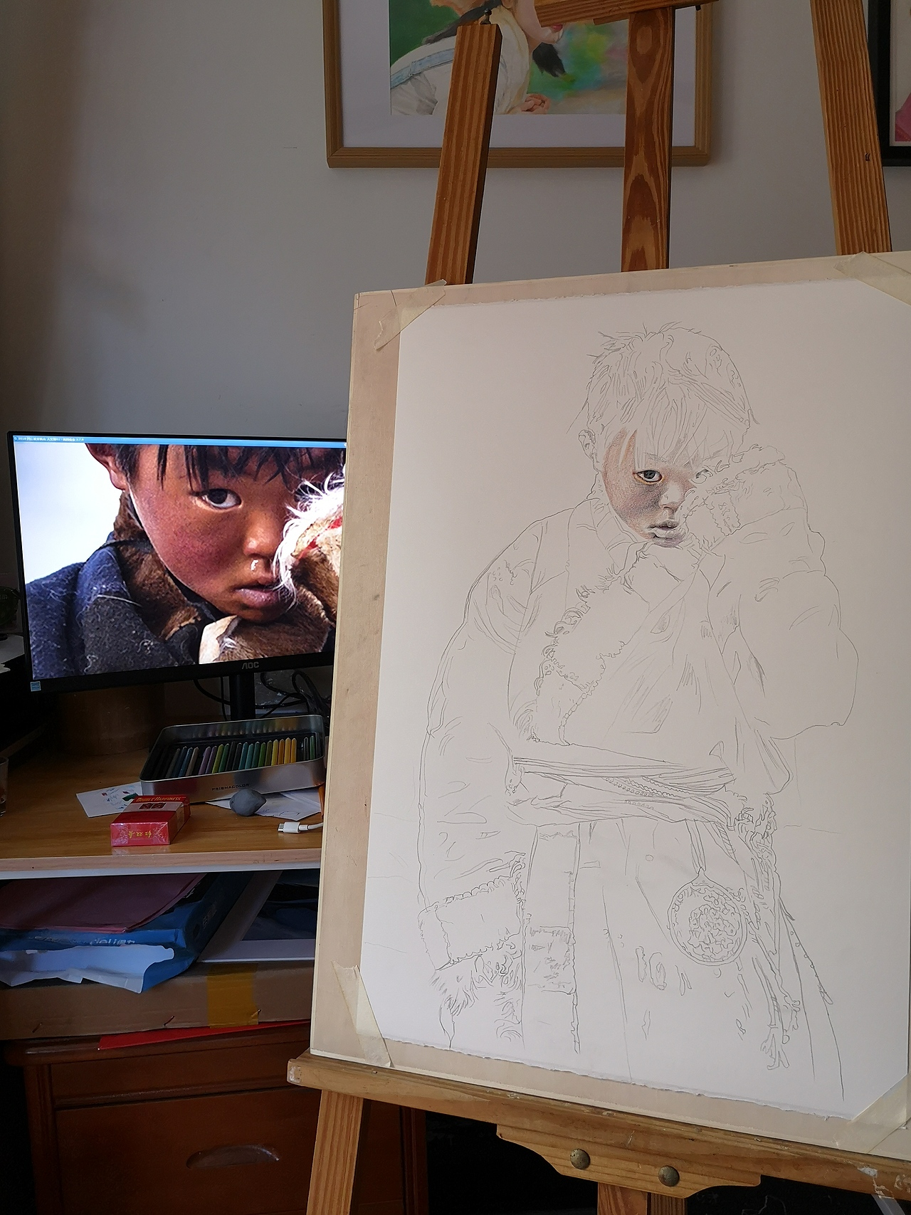 手绘彩铅人物-《西藏男孩》-油性彩铅-男孩-手绘（图ZMzQ3Njk0MTQ0） - 绘画 - 站酷设计师ccjj0811原创素材 - 站酷ZCOOL