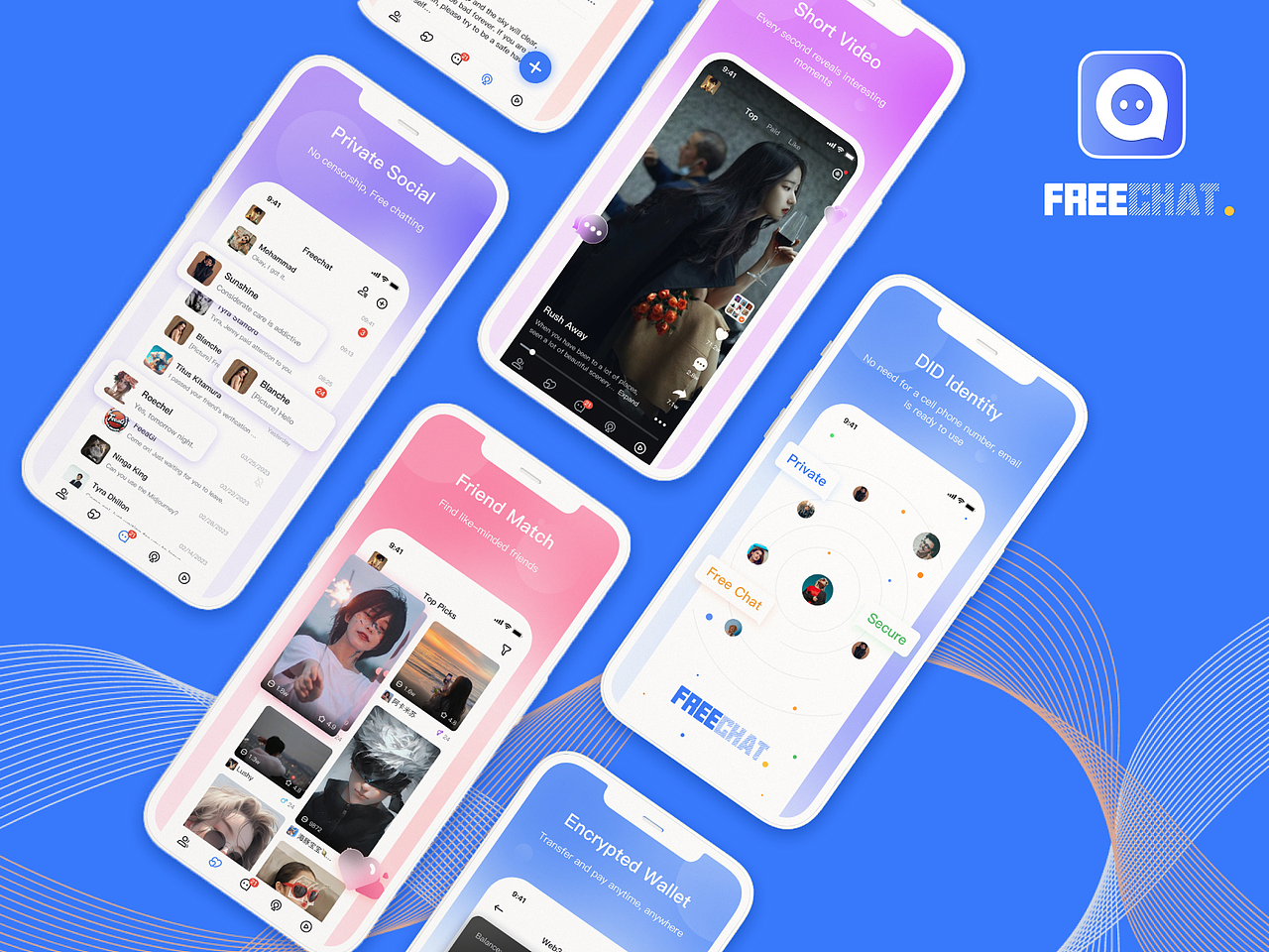 Freechat-Web 3.0 social net（图ZMzUzOTQ0NjQ4） - APP界面 - 站酷设计师Bu_点原创素材 - 站酷ZCOOL