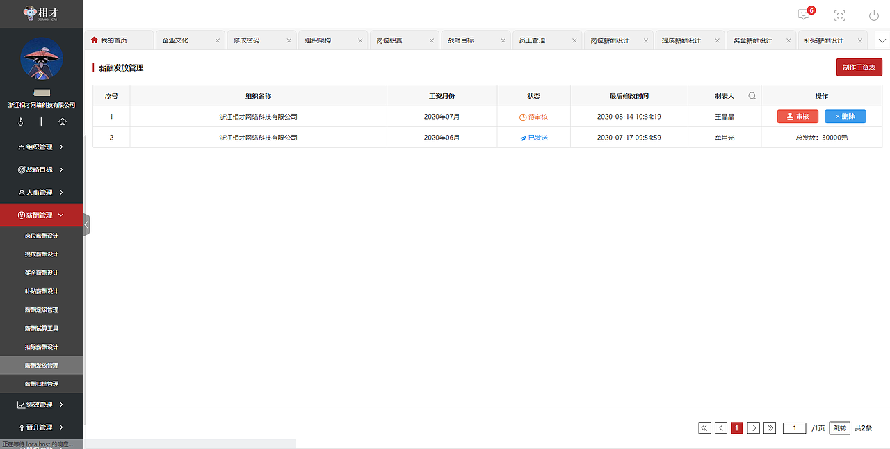 大型人事管理系统金融级别项目