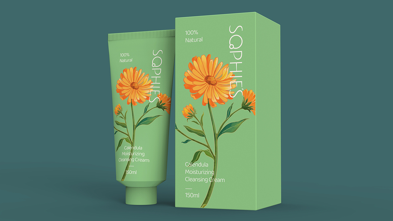 sophie's 护肤品包装设计 | 原创 插画