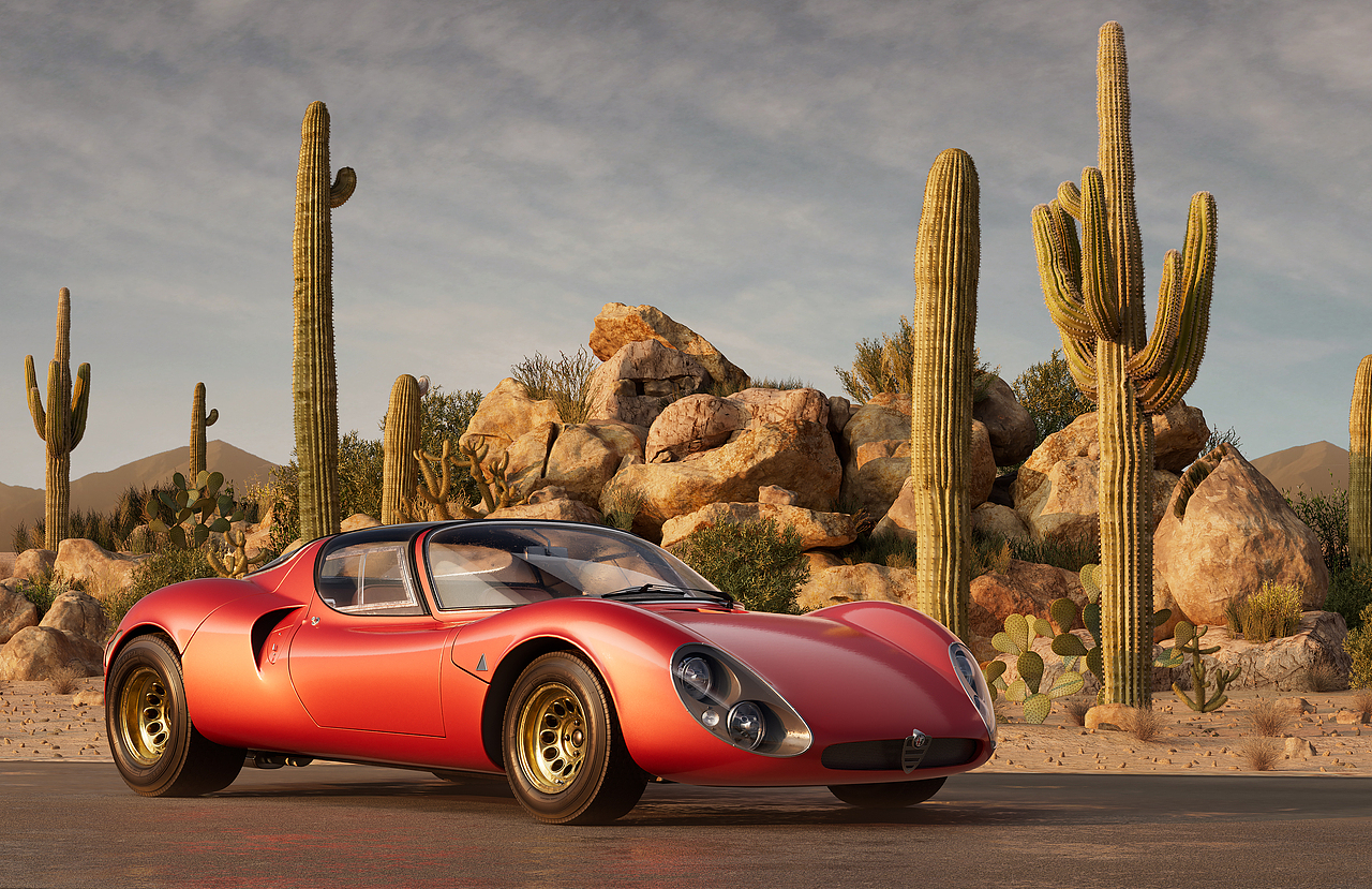 1967 Alfa Romeo 33 实景渲染（图ZMzYyMDY4ODc2） - 机械/交通 - 站酷设计师FIREFLY_LU原创素材 - 站酷ZCOOL