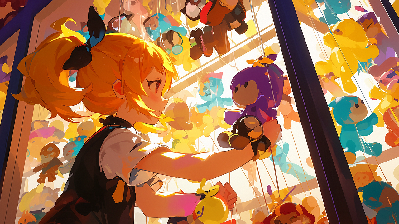 夹娃娃机插画（图ZMzY4MzMyMzI0） - AI作品 - 站酷设计师I虫子I原创素材 - 站酷ZCOOL