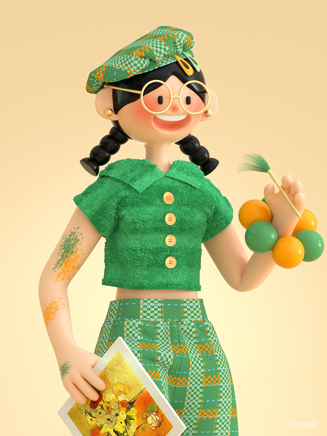 C4D人物设计 × [双马尾girl]（图ZMzExMTYyNTU2） - 人物/生物 - 站酷设计师奶油蛋糕l原创素材 - 站酷ZCOOL