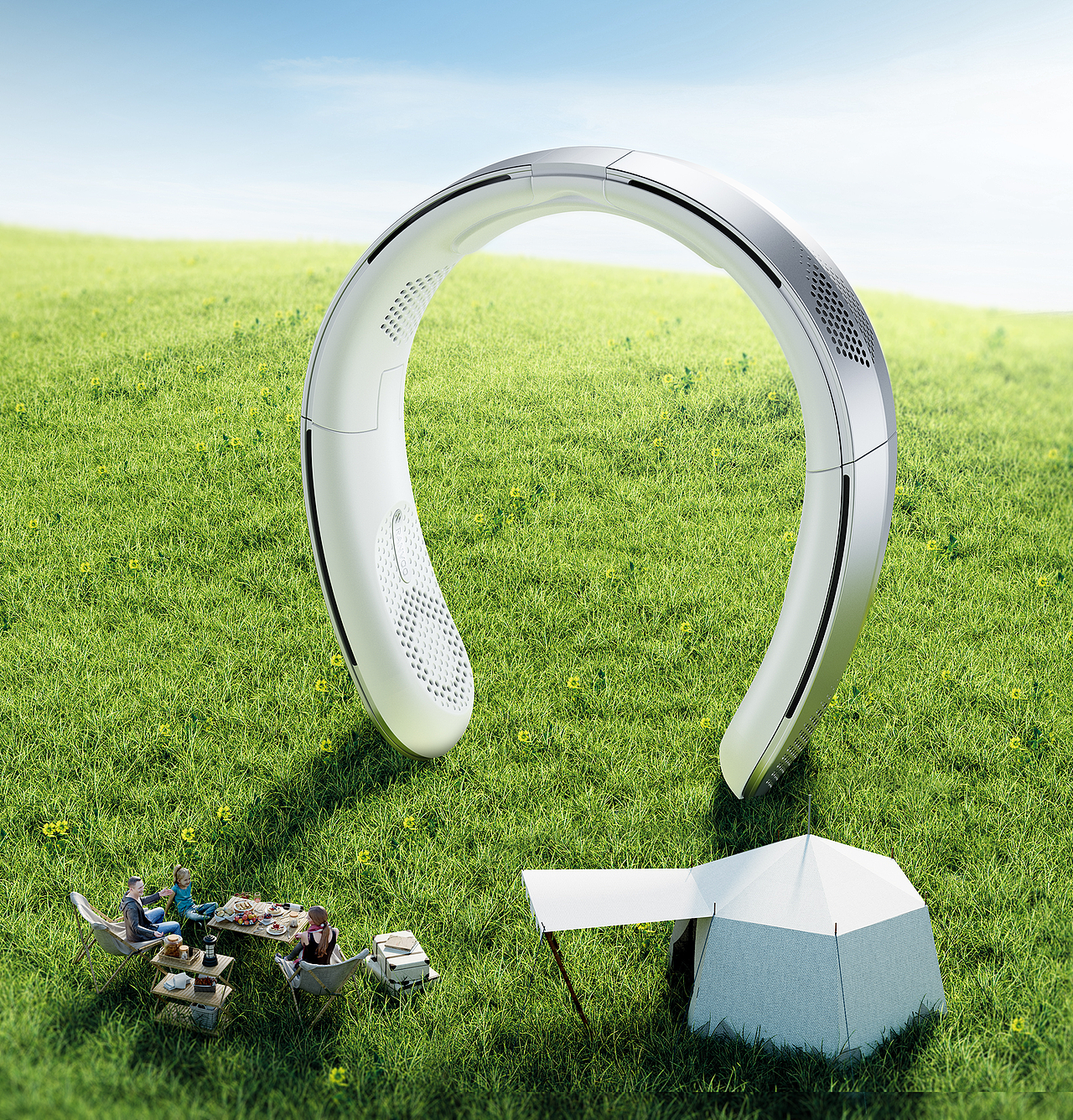 挂脖空调/暖风机/毛球修剪器小家电渲染