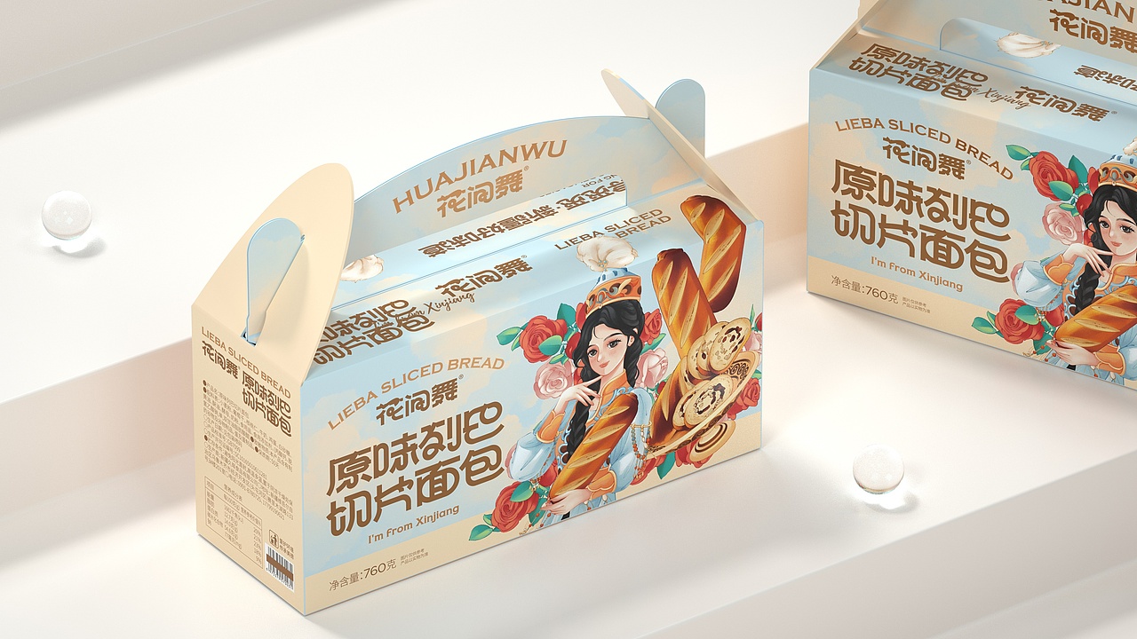尚智×花间舞|原味列巴+杂粮软酥系列|甜品包装设计
