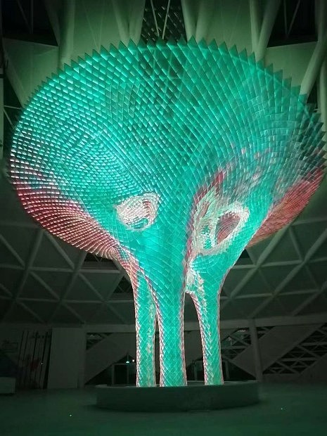 济宁亚克力变换灯光雕塑 不锈钢灯光树雕塑