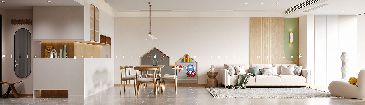 日式现代——白龙马效果图