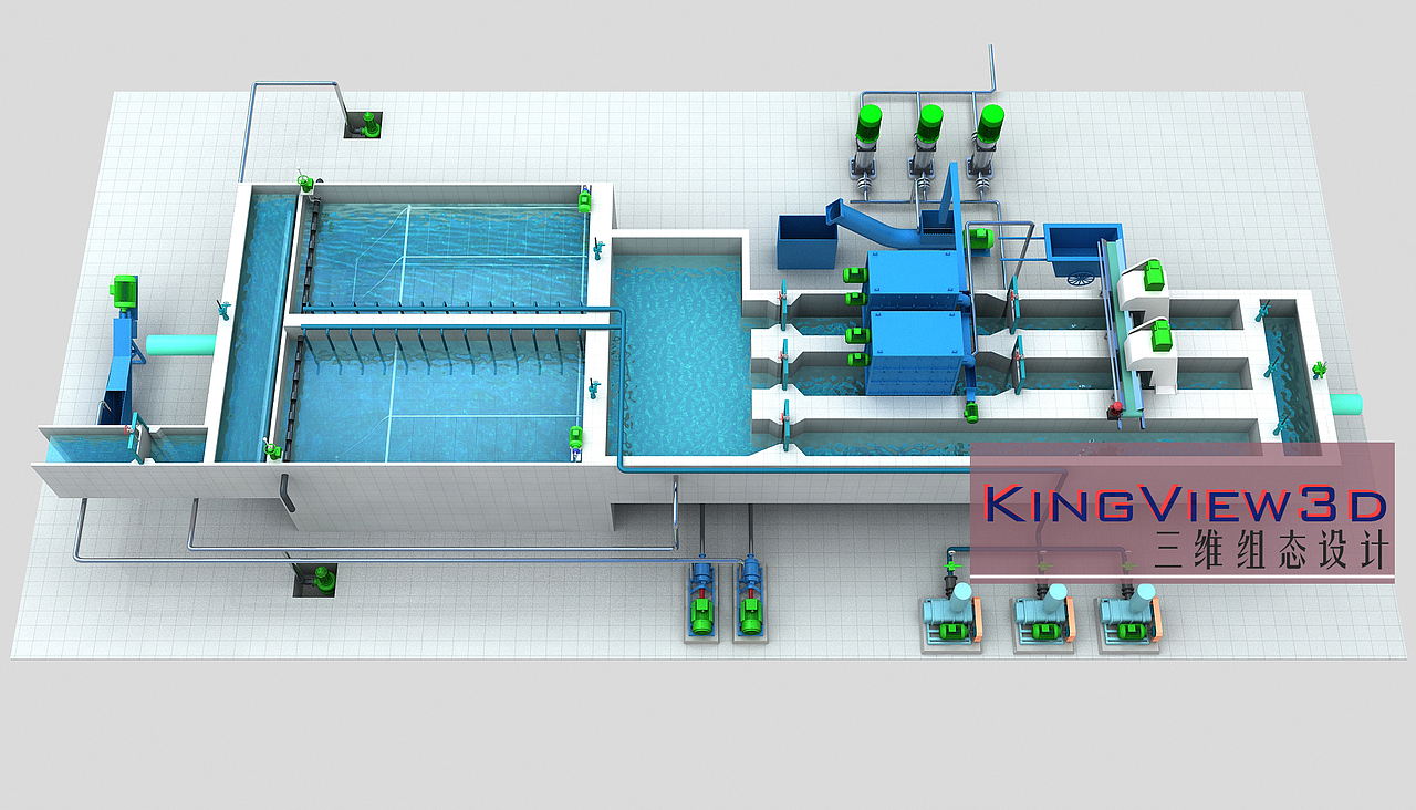 污水处理厂的常见工艺3D展示(1)（图ZMzA4MzA1MzY4） - 其他三维 - 站酷设计师三维组态设计原创素材 - 站酷ZCOOL