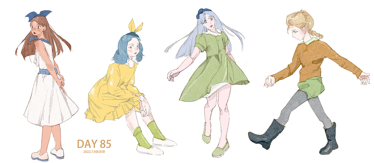 【人物隔日涂】51-100（图ZMzE1NzQ4ODEy） - 创作习作 - 站酷设计师黑羊呀原创素材 - 站酷ZCOOL