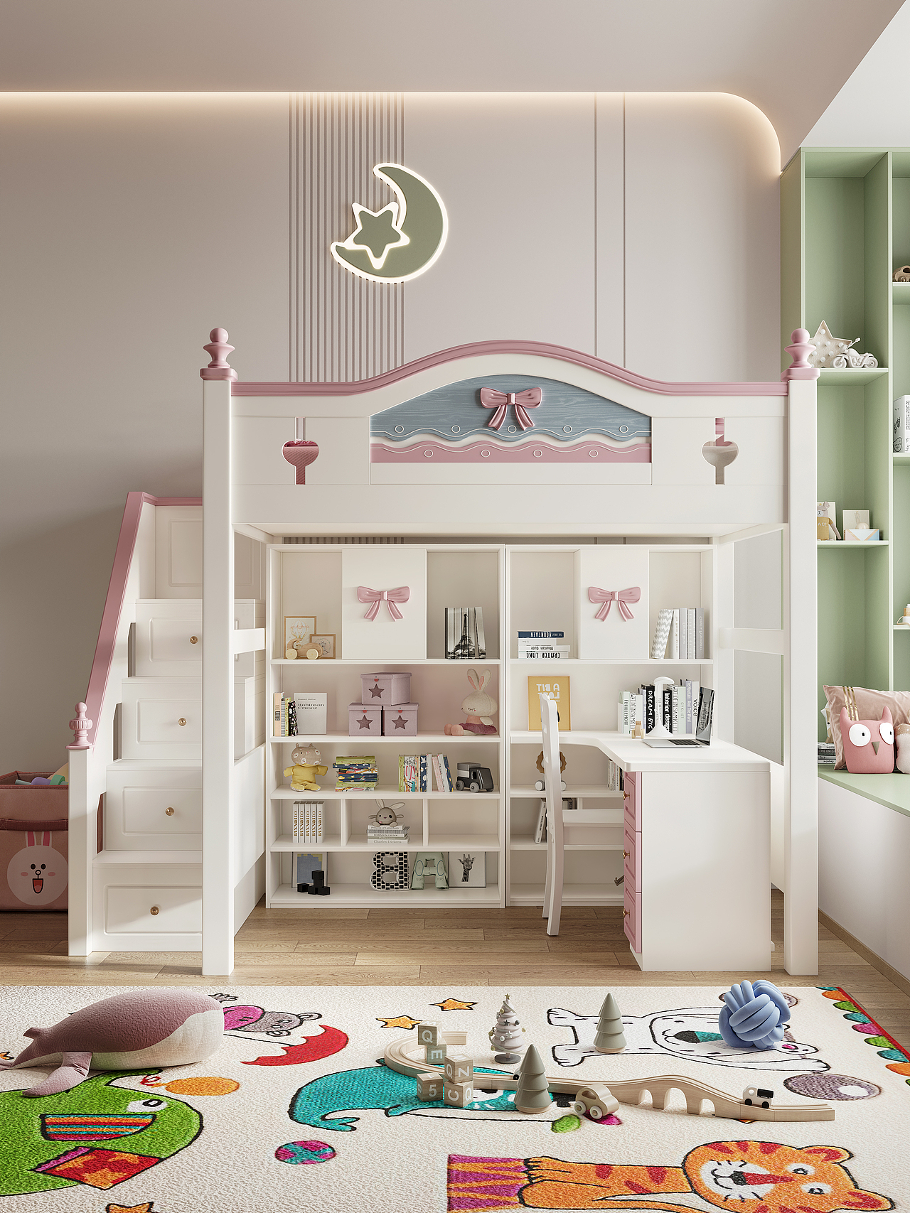 2套儿童高低床建模渲染