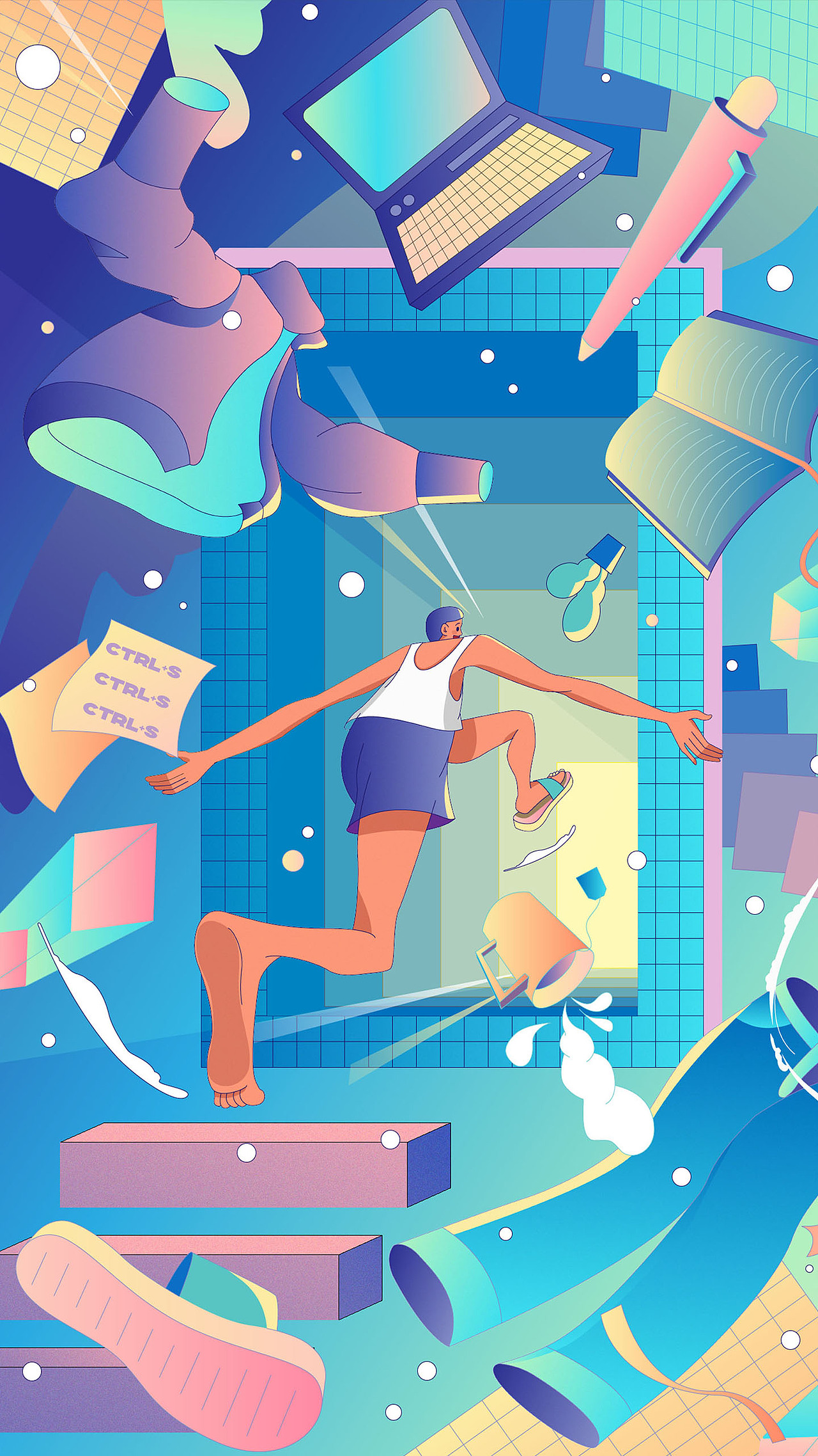 逃离烦恼，与拉伊卜一起参与2022卡塔尔世界杯（图ZMzIyODQ1MjUy） - 商业插画 - 站酷设计师花花_Sweety原创素材 - 站酷ZCOOL